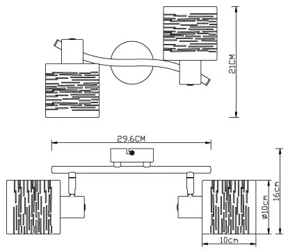 Globo 15342-2 - Bodové svietidlo TUNNO 2xE14/15W/230V