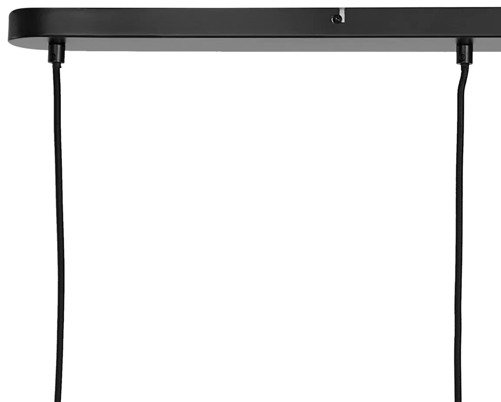 Art Deco závesná lampa čierna s dymovým sklom obdĺžniková 4-svetlá - Bao