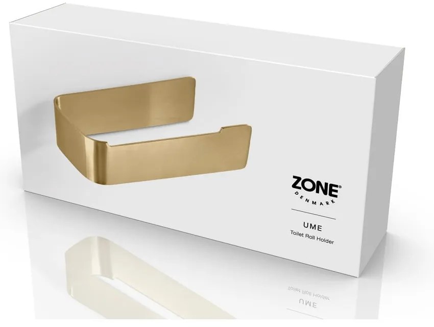Nástenný držiak na toaletný papier z nehrdzavejúcej ocele v mosadznej farbe Ume Brass – Zone