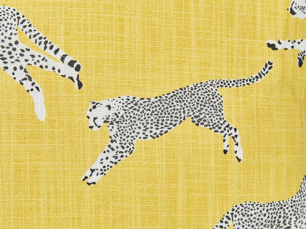 Sada 2 bavlnených vankúšov so vzorom geparda 30 x 50 cm žltá ARALES Beliani