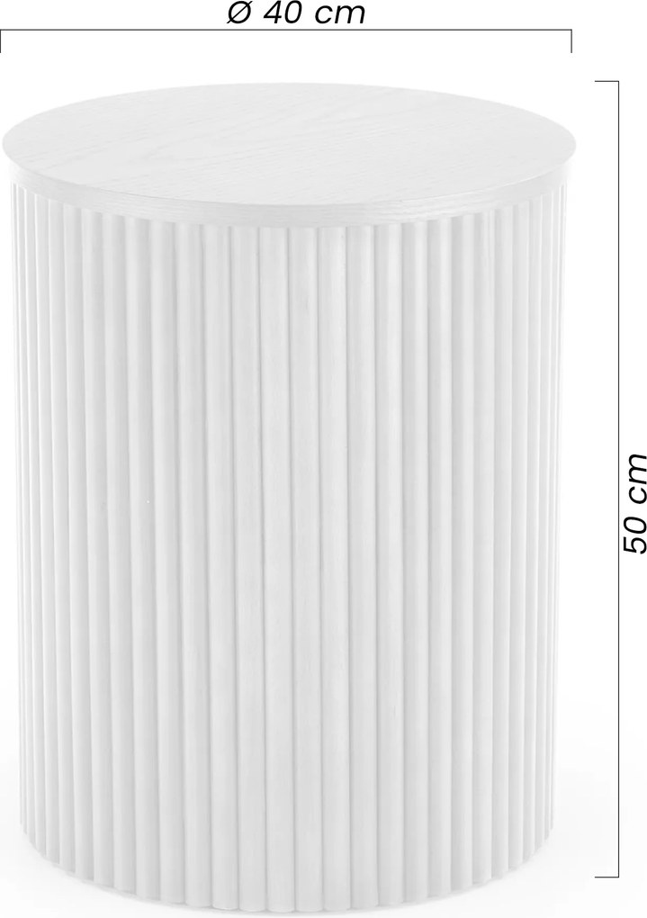 Okrúhly konferenčný stolík Tamis 40 cm - prírodný