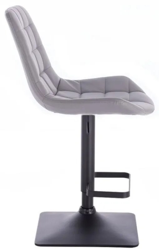 LuxuryForm DESIGN Barová stolička PARIS na čiernej hranatej podstave - šedá