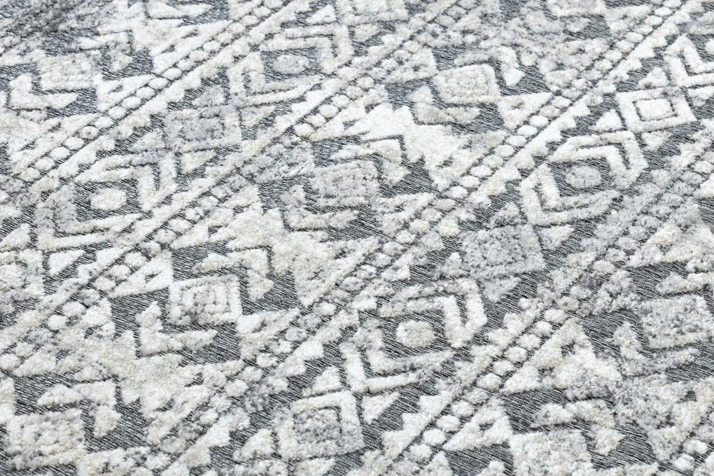 Koberec Štrukturálny SOLE D3732 Aztécky, diamanty sivo / béžový