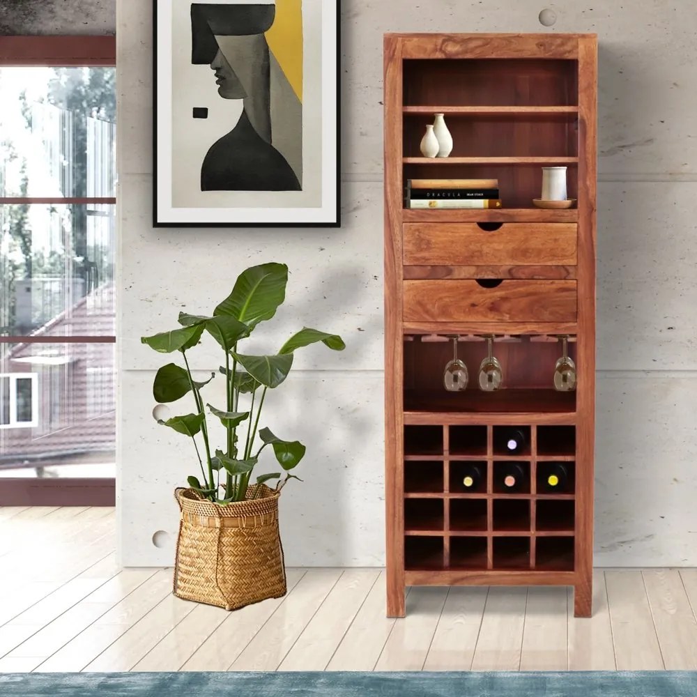 furniture-nabytek.cz - Domácí vinotéka 65x180x45 z dřeva palisandr