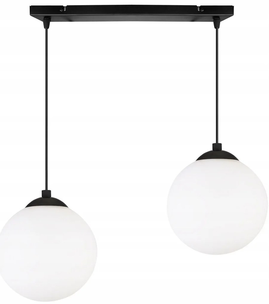 Závesné svietidlo Florence, 2x biele sklenené tienidlo