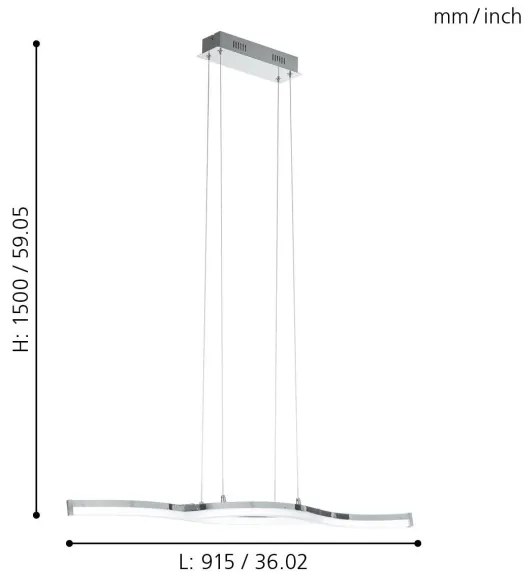 Eglo 96101 - LED luster LASANA 2 2xLED/10,5W/230V