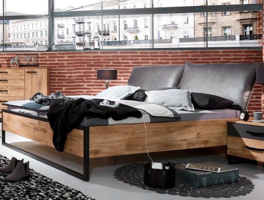 Posteľ Detroit 180x200 cm, doskový dub