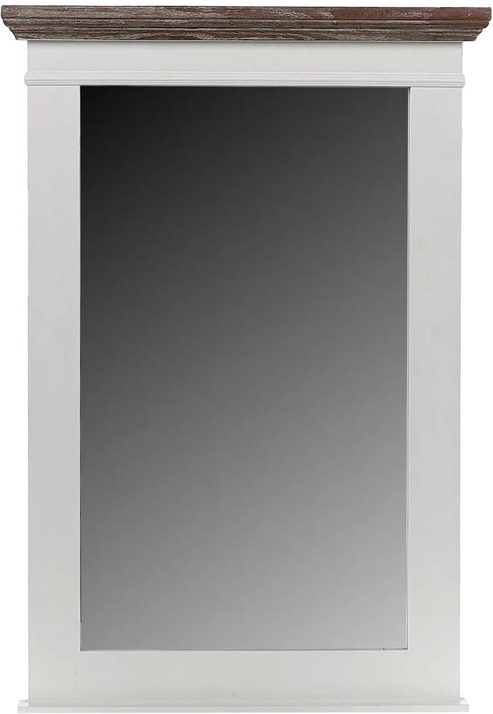 Drevené zrkadlo - biele (81,5x55 cm)