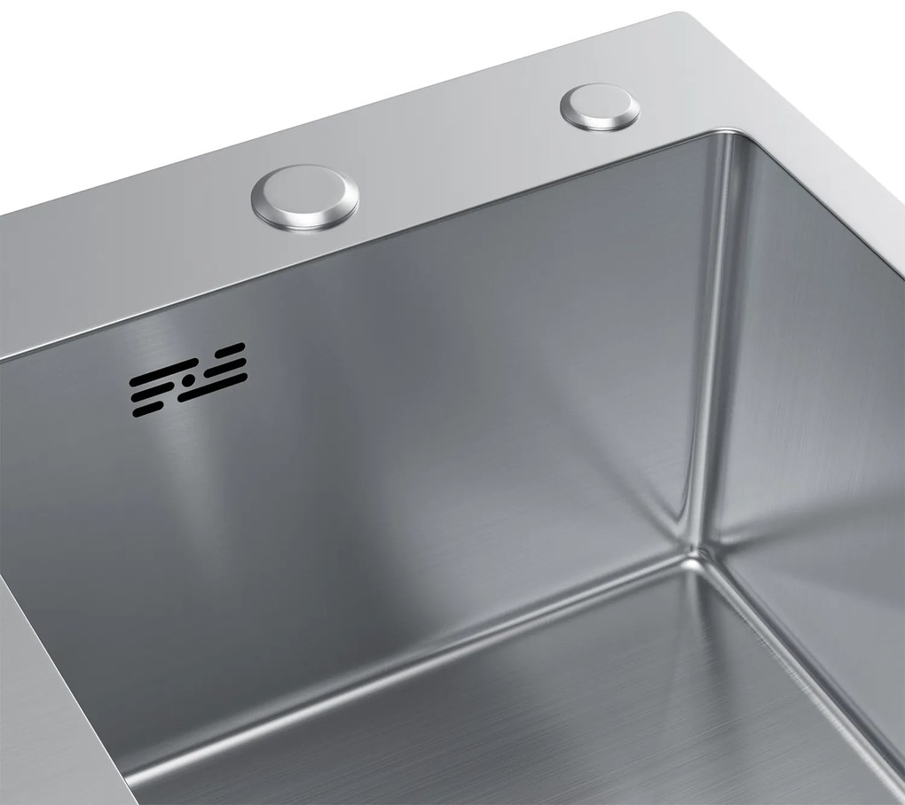 Erga HD, 1-komorový oceľový drez 580x480x210 mm, pravý, oceľová, ERG-MLS-HD5848R