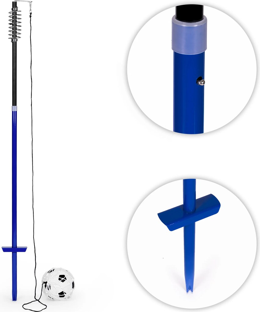 MOVEPRO Tetherball futbalový trenažér na lane s pružinou, nastaviteľný 153–167 cm