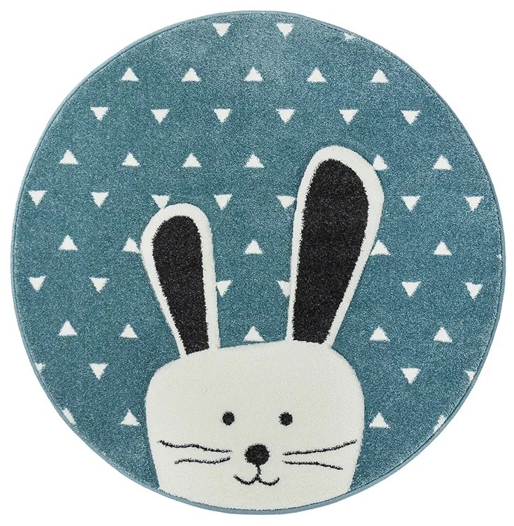 Koberce Breno Kusový koberec PASTEL KIDS 52/KVK kruh, modrá,120 x 120 cm