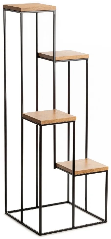 DekorStyle Stojan na kvety Quattro 110 cm čierny