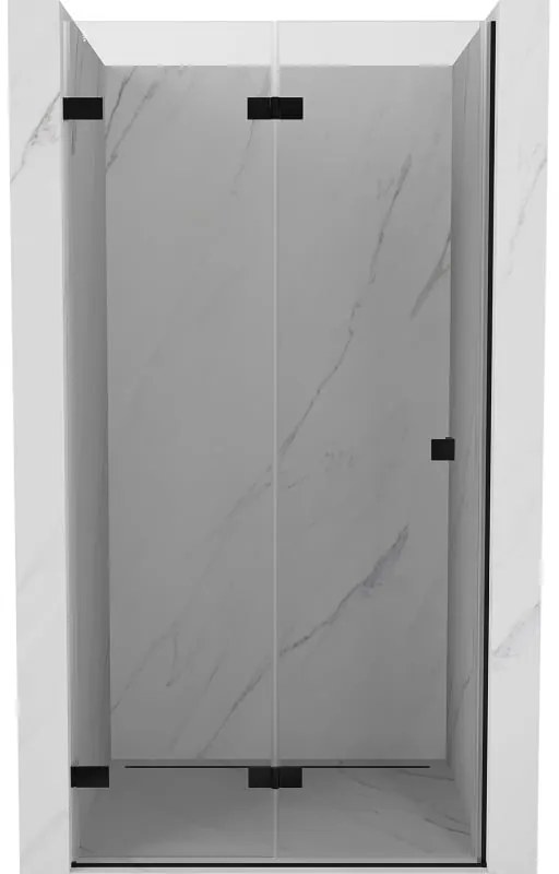 Mexen, Mexen Lunar-F skladacie ľavé sprchové dvere 95 cm, priehľadné, čierne - 836-095-000-70-00-L