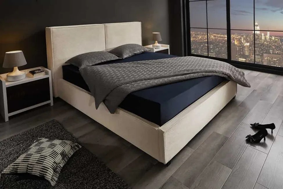 Posteľ do spálne s úložným priestorom Faenza béžová menčester 180x200cm