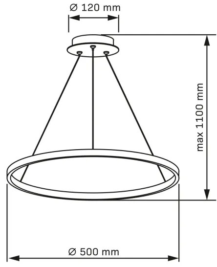 LED Luster na lanku LEA LED/20W/230V 4000K pr. 50 cm zlatá