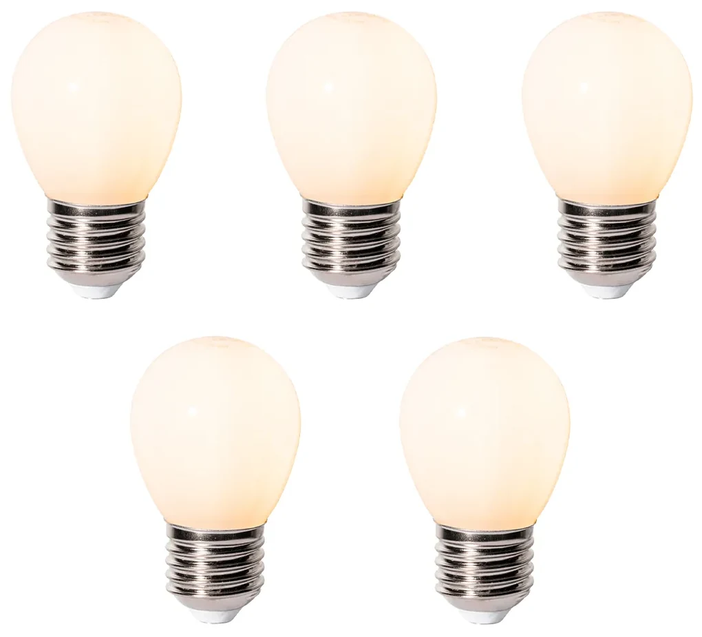Sada 5 ks E27 dimbare LED lamp P45 opaal glas 3W 250 lm 2200K
