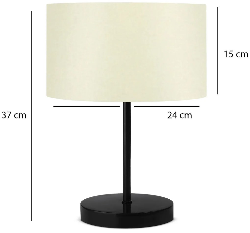 Stolná lampa Barabas krémová/čierna