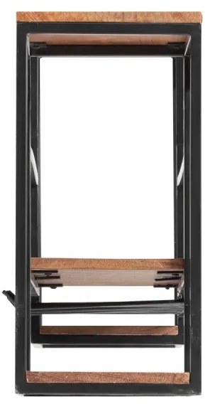 furniture-nabytek.cz - Masívna závesná polica Aro z kovu a dreva, lakovaná, hnedá – 100×20×41 cm