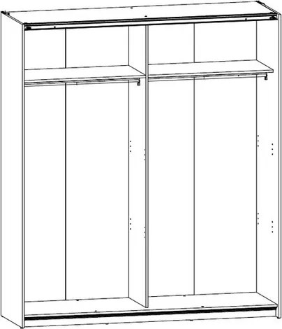 Šatníková skriňa Puls, biela/dub sonoma