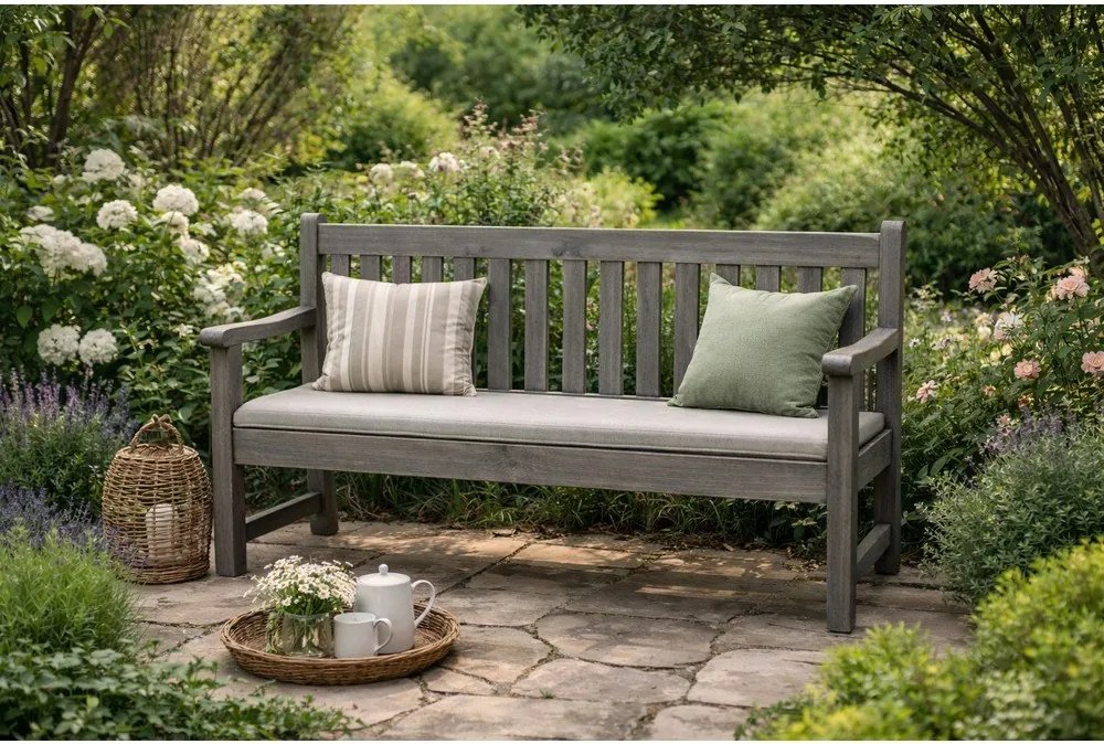 Sivá drevená záhradná lavica London - Rojaplast