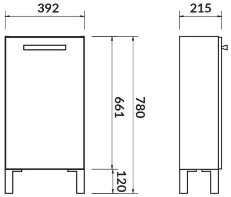Cersanit Melar, umývadlová skrinka 39x66x22 cm, biela, S614-008