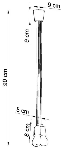 Luster na lanku DIEGO 3xE27/60W/230V zelená