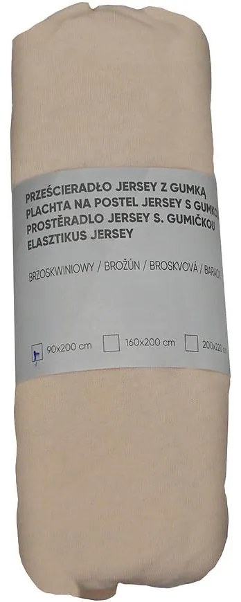 Prestieradlo jersey s gumkou krémové 200x220