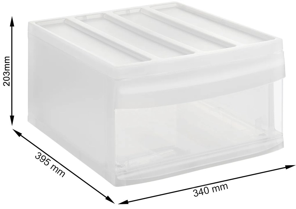 L - Zásuvka, úložný box výsuvný, transparentný Rotho SYSTEMIX