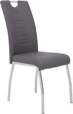 Jedálenská stolička Andrea, šedá ekokoža%