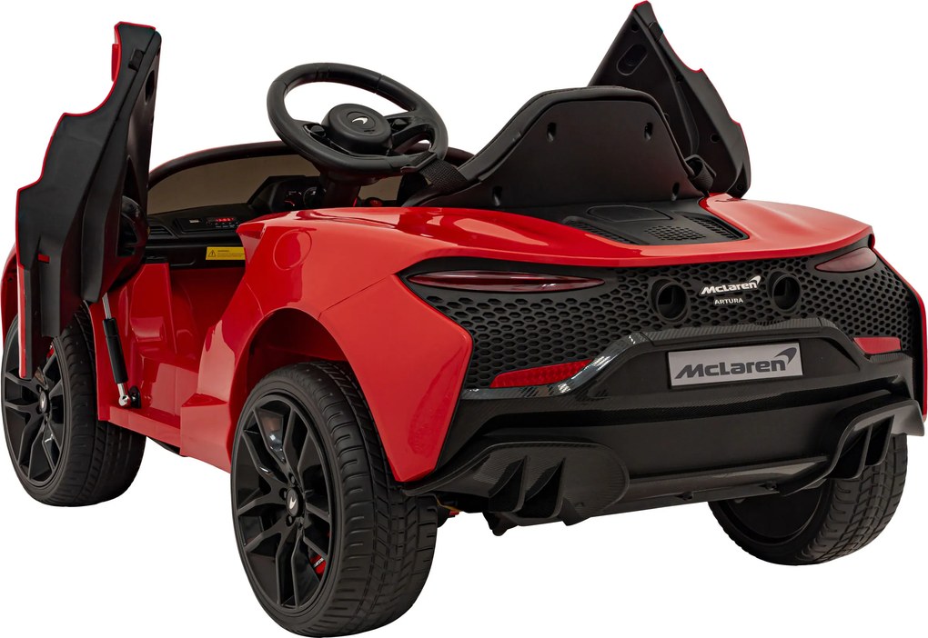Ramiz McLaren Artur batéria pre deti Červená + pohon 4x4 + diaľkové ovládanie + pomalý štart + EVA + LED Audio