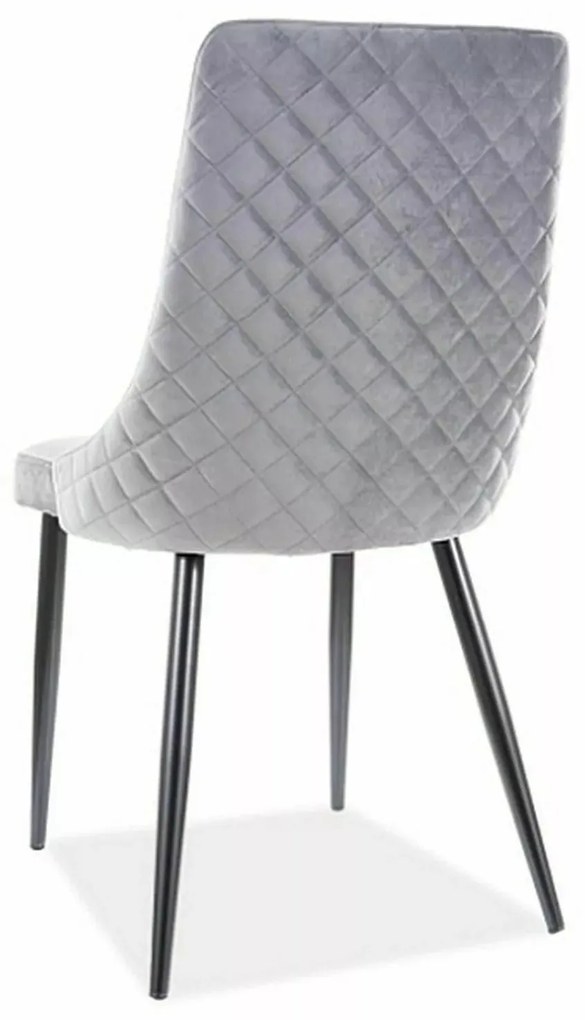 Sametová jídelní židle Piano II šedá