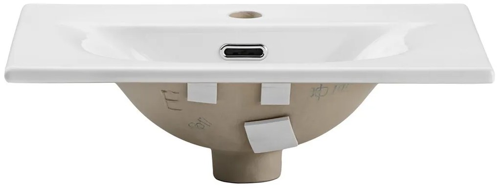 Keramické zápustné umyvadlo Sky3 50 cm lesklé bílé