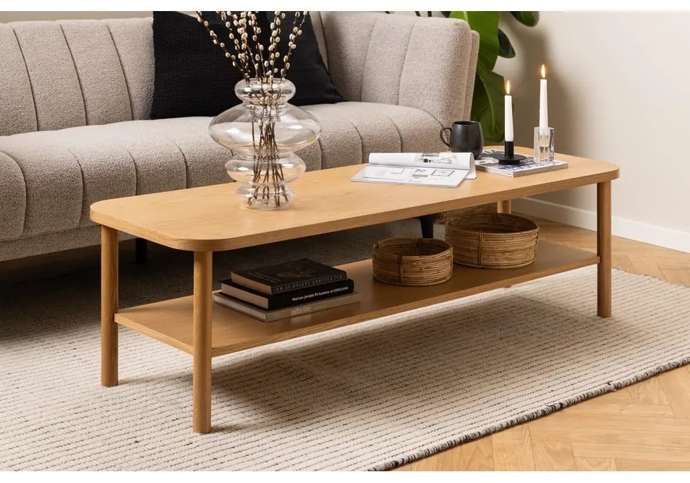 Konferenčný stolík v dekore duba v prírodnej farbe 50x150 cm Banbury – Actona