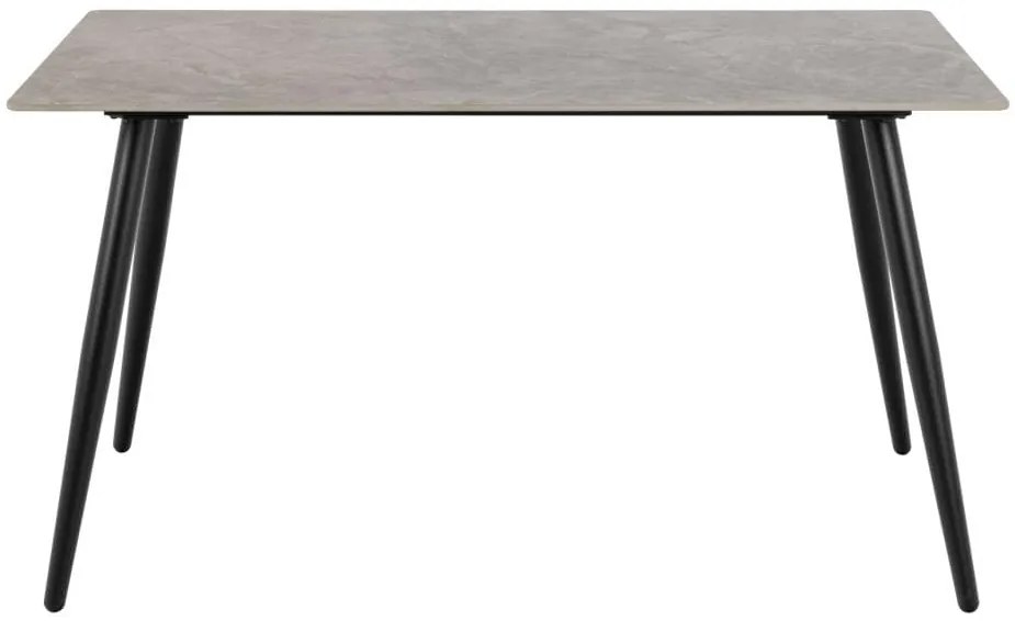 Jídelní stůl Wicklow 140 cm  šedý mramor/černý