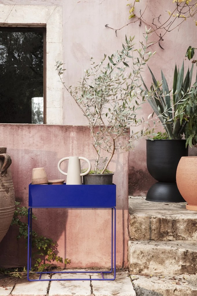 ferm LIVING Stojan na kvetiny Plant box Bright Blue