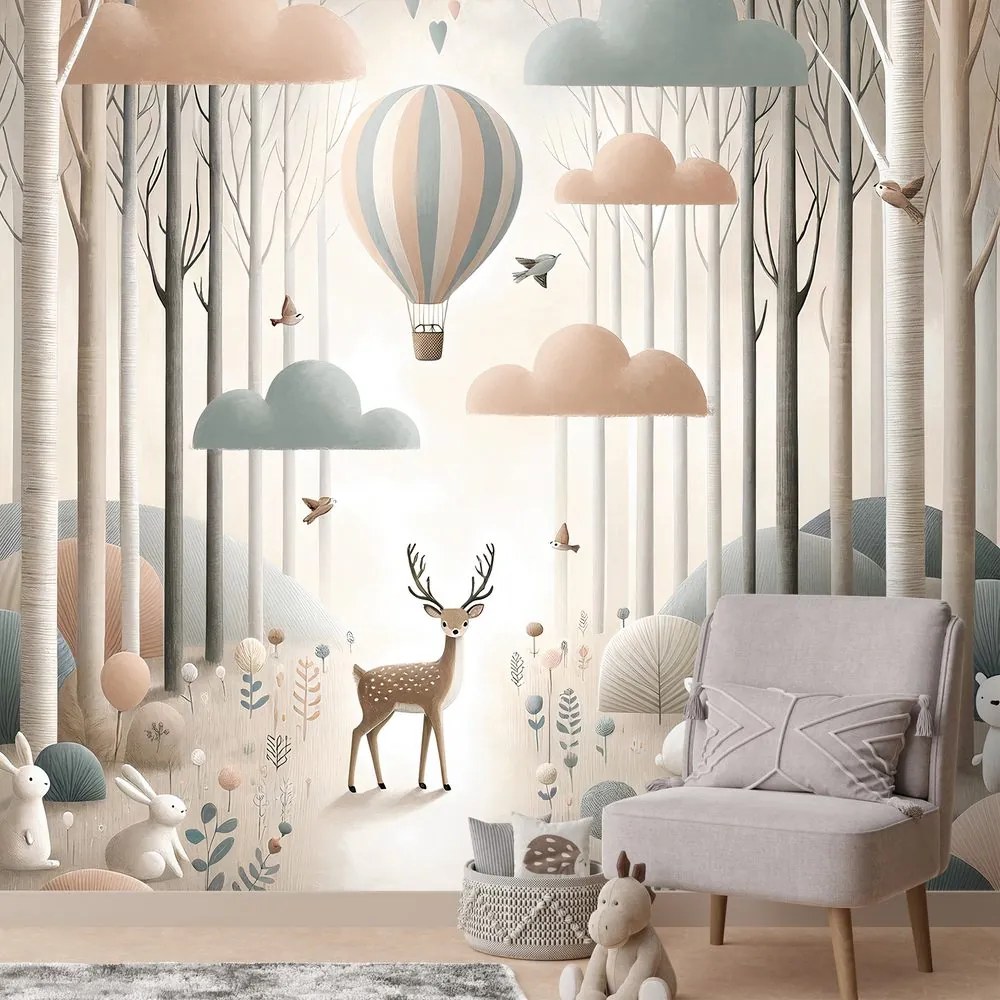 Samolepiaca tapeta lesná rozprávka s balónom