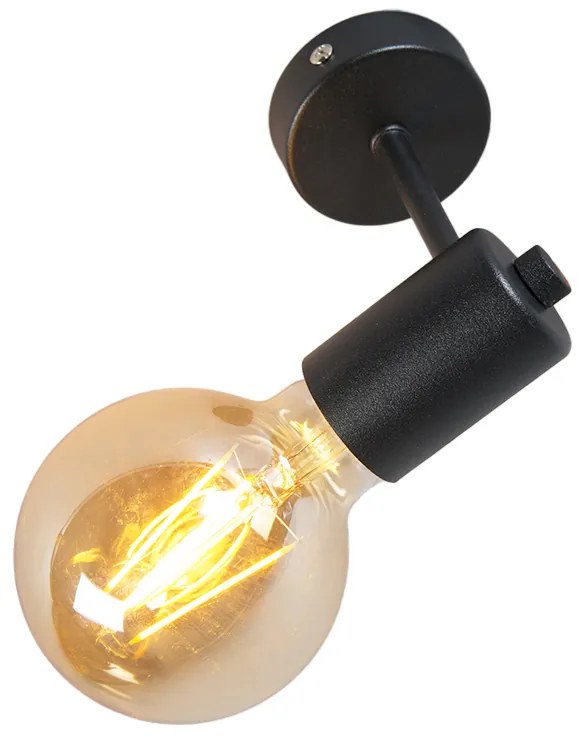 Čierna priemyselná nástenná lampa - Facil