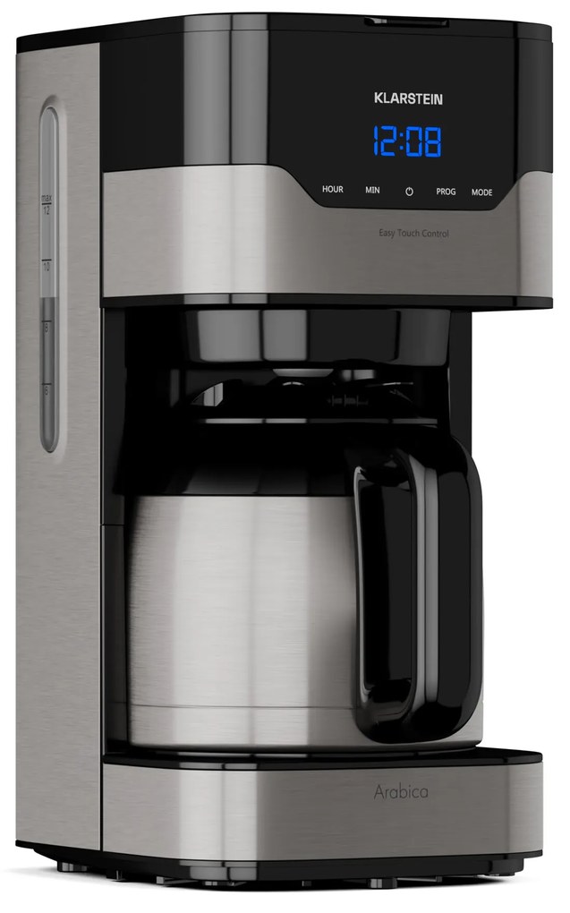 Klarstein Arabica 1.2, kávovar, 1,2 l, EasyTouch Control, strieborný/čierny