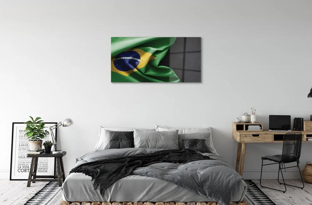 Sklenený obraz vlajka Brazílie 120x60 cm