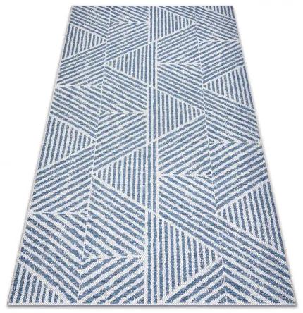 Koberec COLOR 47176360 SISAL riadky, trojuholníky, zigzag béžová / modrá Veľkosť: 140x200 cm
