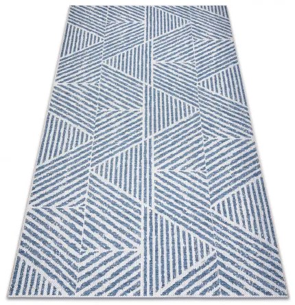 Koberec COLOR 47176360 SISAL riadky, trojuholníky, zigzag béžová / modrá Veľkosť: 60x110 cm