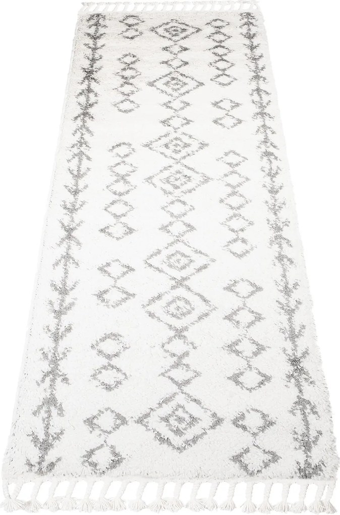 TA Koberec G940A KRÉMOVÁ/TMAVOSIVÁ BOHO Rozmer: 100x400 cm