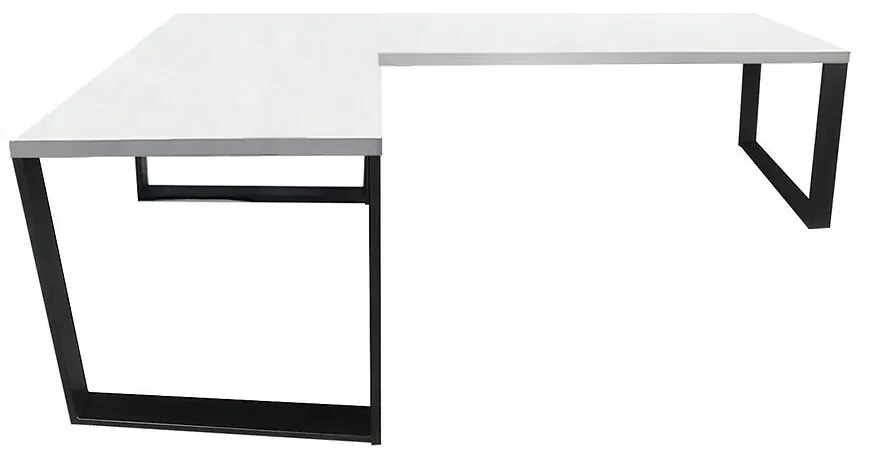 Písací Stôl Roh. Loft Top Biely 202x136x2,8 Model 0