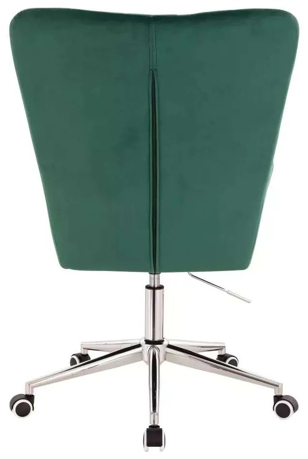 LuxuryForm DESIGN Kreslo AMADEO VELUR na striebornej podstave s kolieskami - zelené
