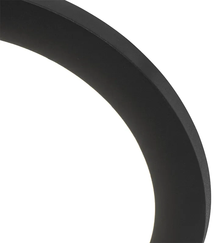 Stropné svietidlo čierne 22,5 cm okrúhle vrátane LED 3-stupňové stmievateľné - Steve