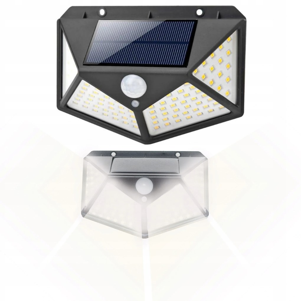 ISO 10720 Solárne vonkajšie 100 LED SMD osvetlenie s pohybovým senzorom