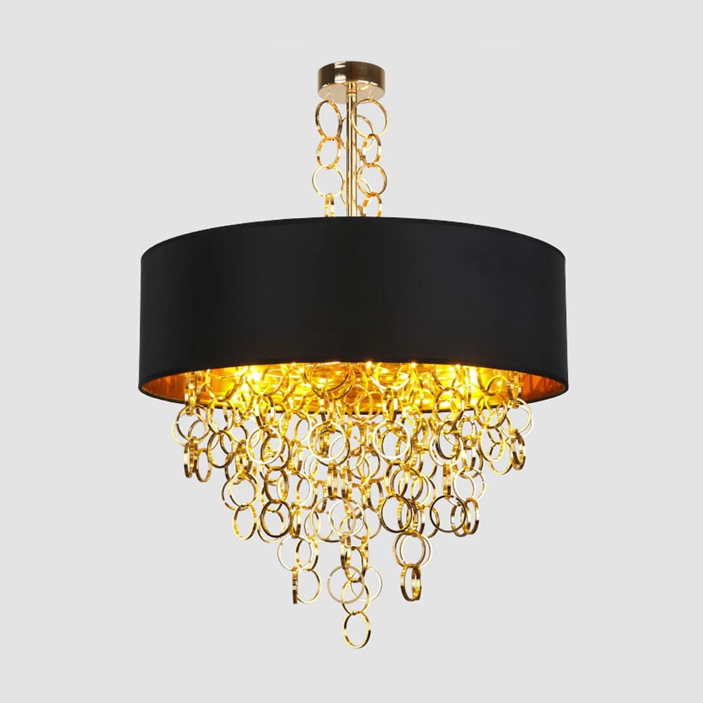 Toolight - Závesná lampa 45cm 3xE27 APP683-3CP, čierna-zlatá, OSW-05340