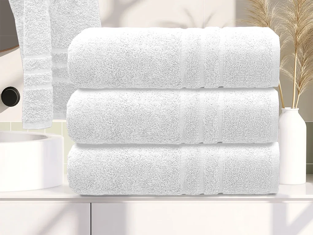 1x osuška COMFORT biela + 2x uterák COMFORT biely