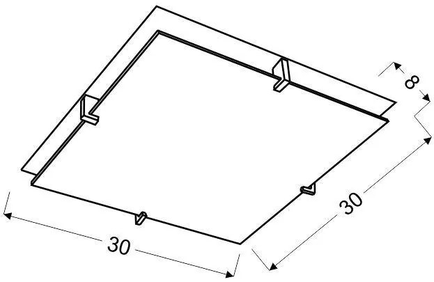 Candellux Stropné štvorcové svietidlo Fikus pre žiarovku E27 10-12814