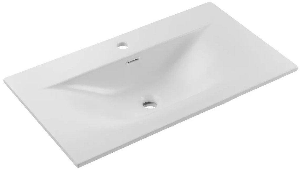 Keramické zápustné umyvadlo Sky1 80 cm DP matné bílé